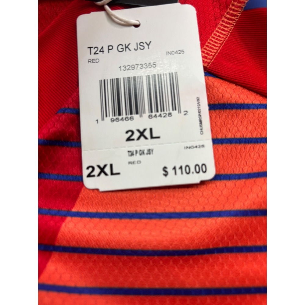 Adidas T24 Pro Goalkeeper Jersey Mens 2XL Red Aeroready Soccer Shirt IN0425 NEW - Picture 4 of 4